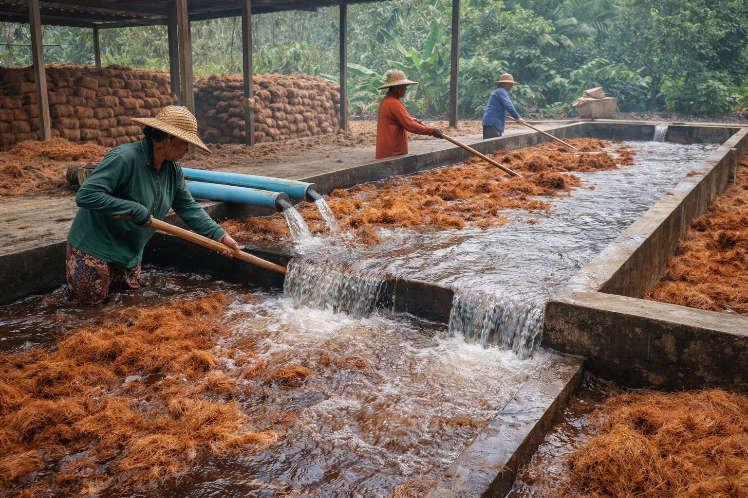 Washing coco peat